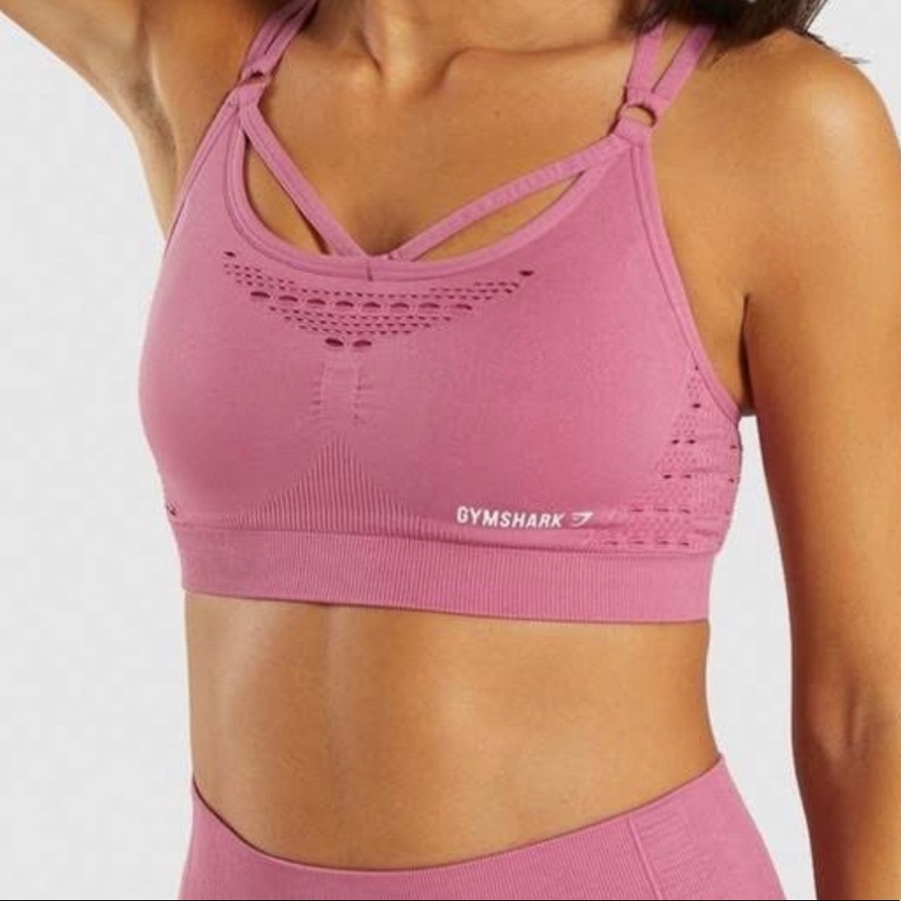 Pink energy seamless sports bra
